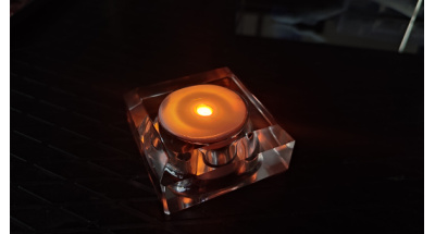 Base éclairante en cristal